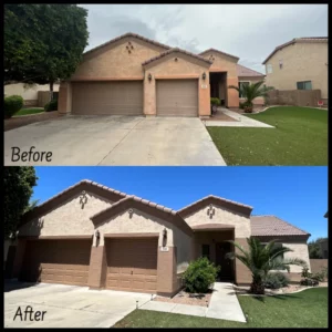 Exterior before after