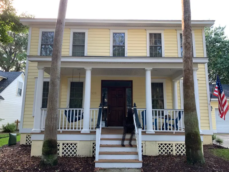 House outdoor yellow paint